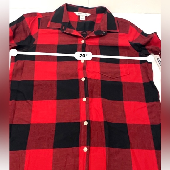 NWT Old Navy Flannel Shirt Women's  Red Black Plaid Button Up Long Sleeve Size M - Picture 4 of 6
